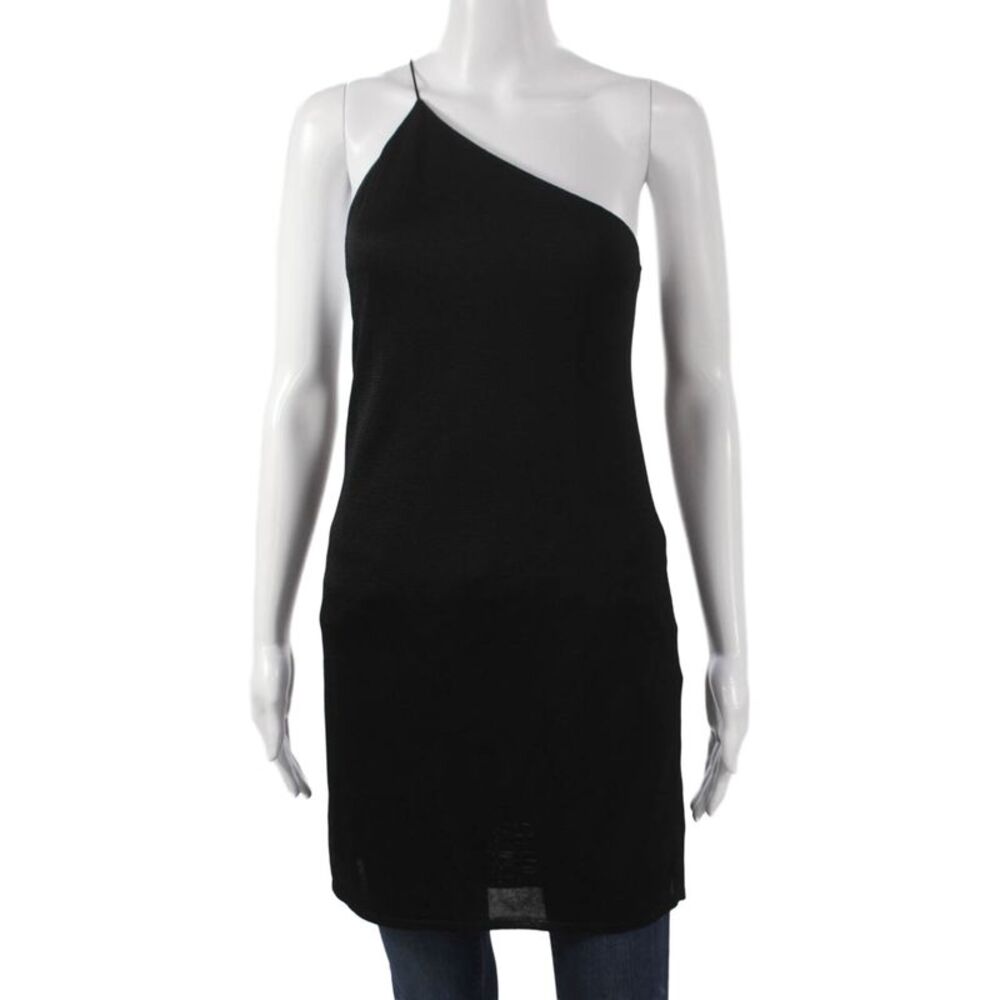 GAUGE81 Women One Shoulder Sleeveless Viscose Tunic Black Size M